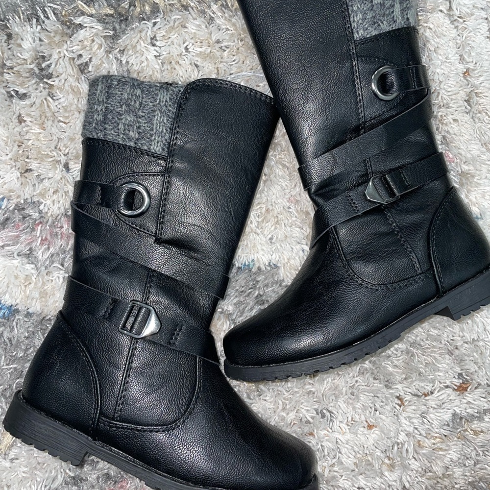 Faux leather boots